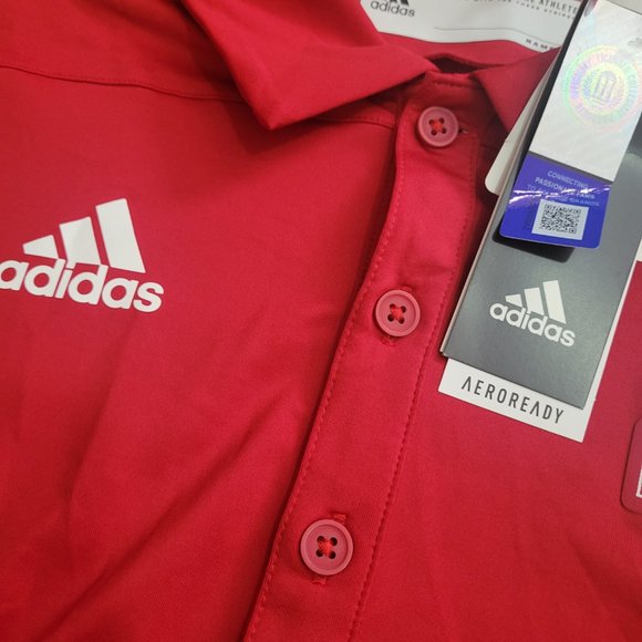adidas Nebraska CornHuskers Tech Polo Football Coaches Shirt Red GE1731 … - Picture 6 of 10